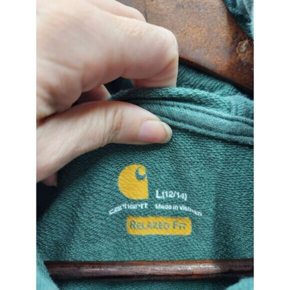 Carhartt Womens Sage Green Relaxed Fit Pullover Hoodie With Kangaroo Pocket - Picture 2 of 4